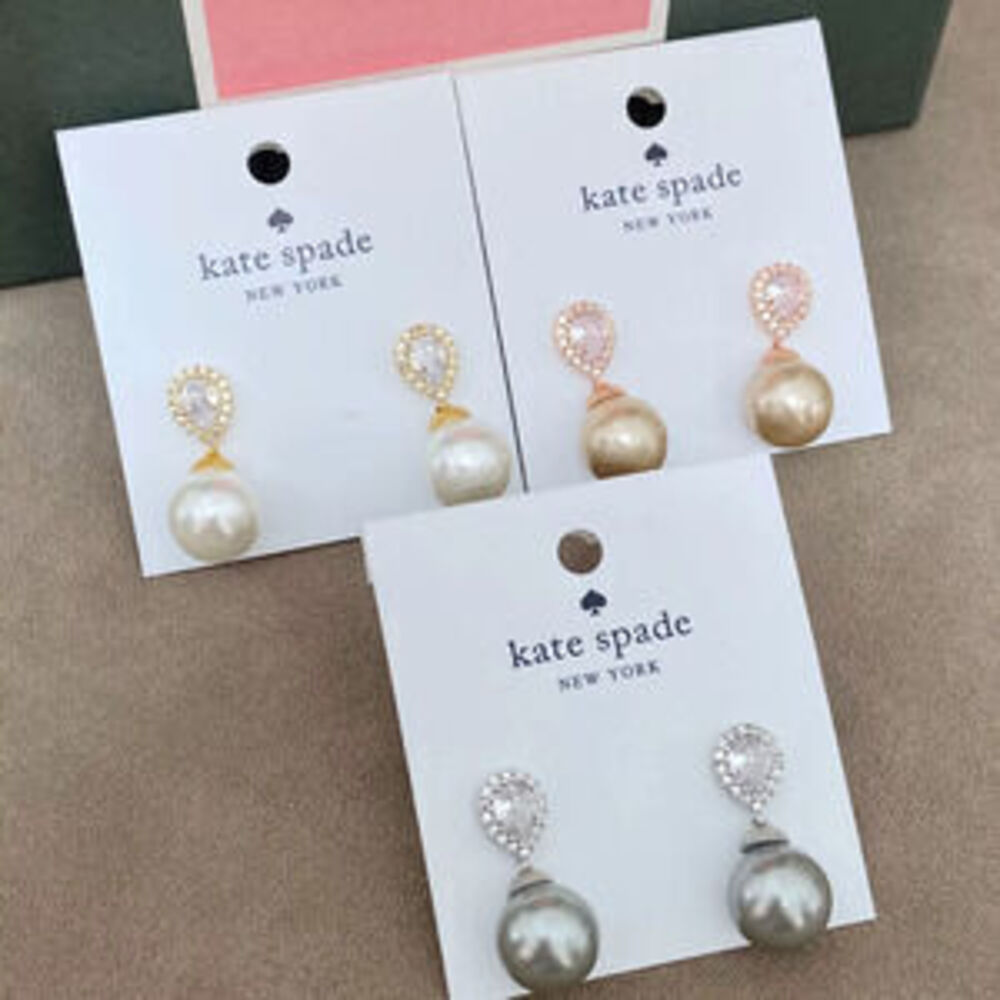 kate spade White Pearl Teardrop Earrings